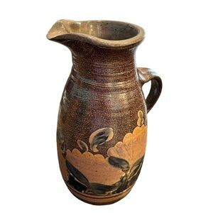 Terry Plasket Salt Glaze 10” Pitcher Floral